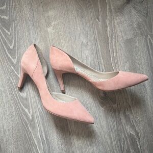 Boden rose pink suede D'orsay pumps, leather soles, 3" heels, size US12 (EU 42)